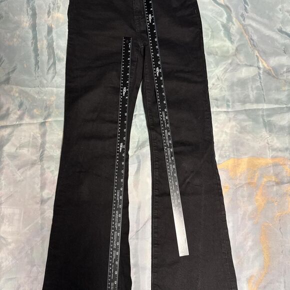 Gap Women's Black Denim Jeans size 6 Tall Long flare jeans 70s Flare Bellbottoms - Picture 2 of 8